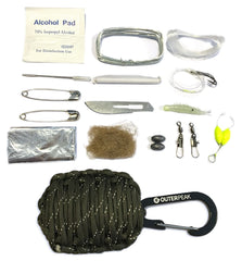 20-Piece Emergency Paracord Survival Kit (Army Green Reflective) - OuterPeak