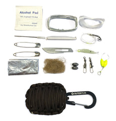 20-Piece Emergency Paracord Survival Kit (Dark Coffee) - OuterPeak